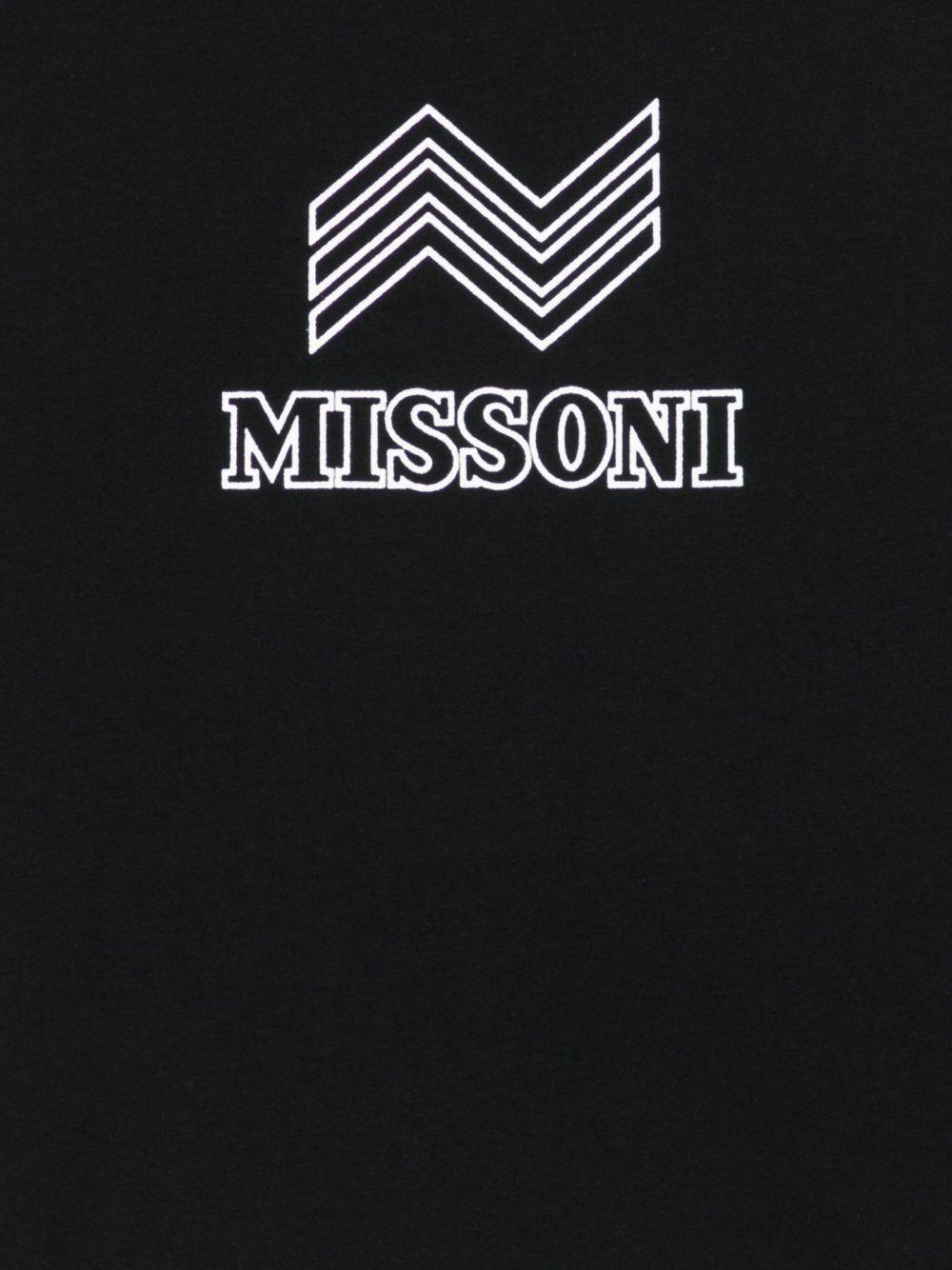 T-shirt per bambino Missoni Kids nero con logo zigzag - Rubino Kids