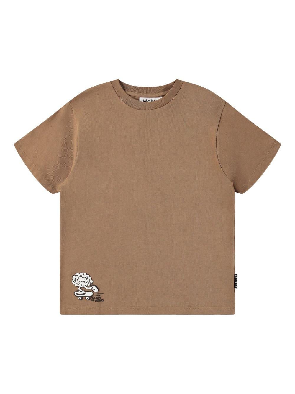 T-shirt per bambino Molo marrone con stampa grafica - Rubino Kids