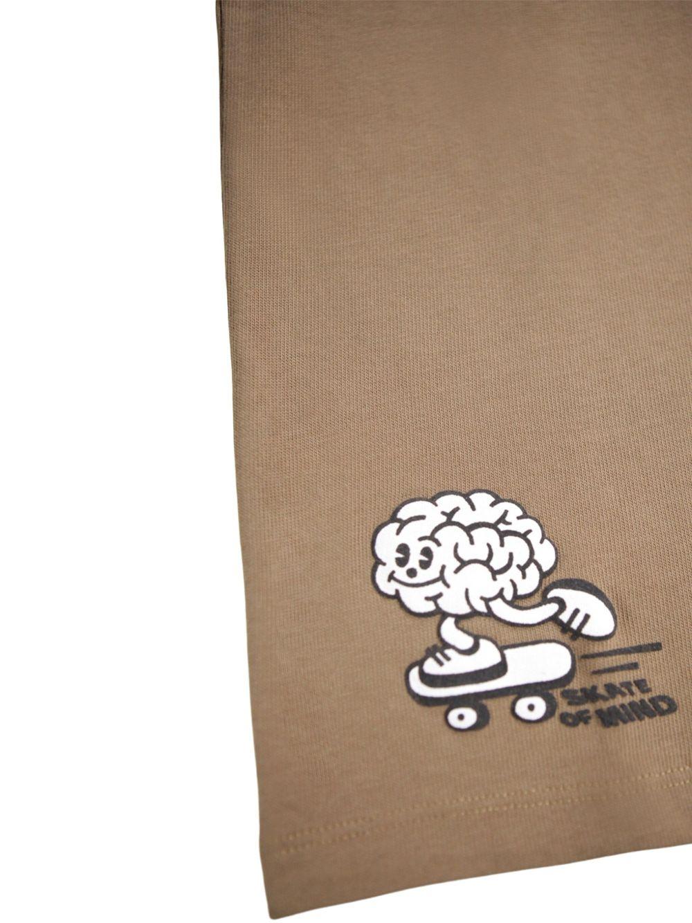 T-shirt per bambino Molo marrone con stampa grafica - Rubino Kids