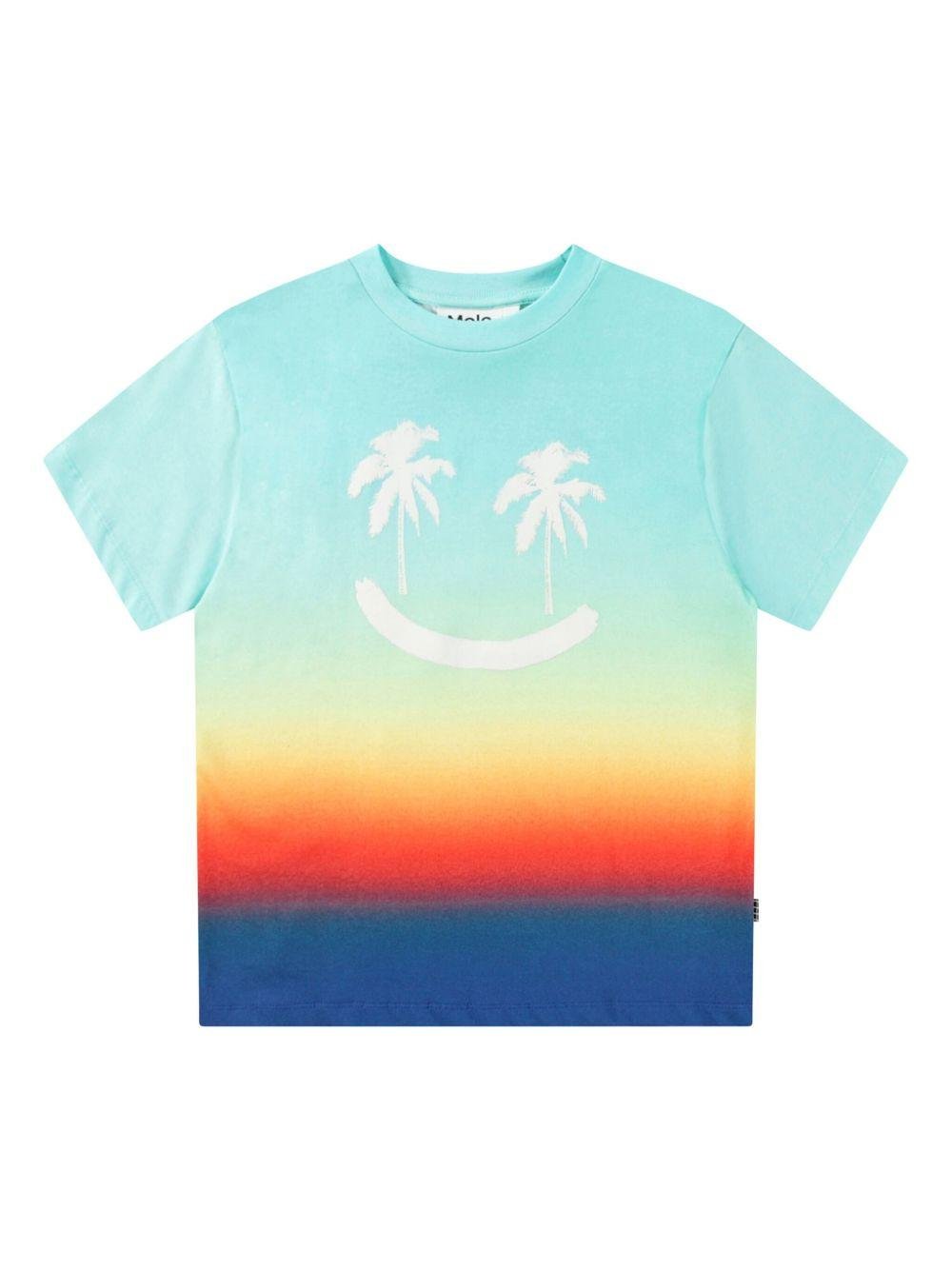 T-shirt per bambino Molo Randon azzurro con motivo smiley - Rubino Kids
