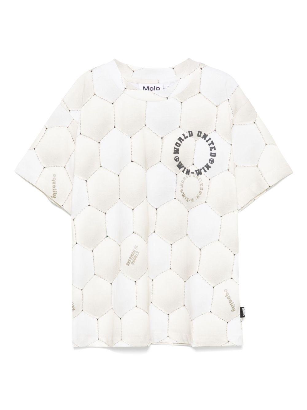 T-shirt per bambino Molo Riley beige con stampa all - over - Rubino Kids