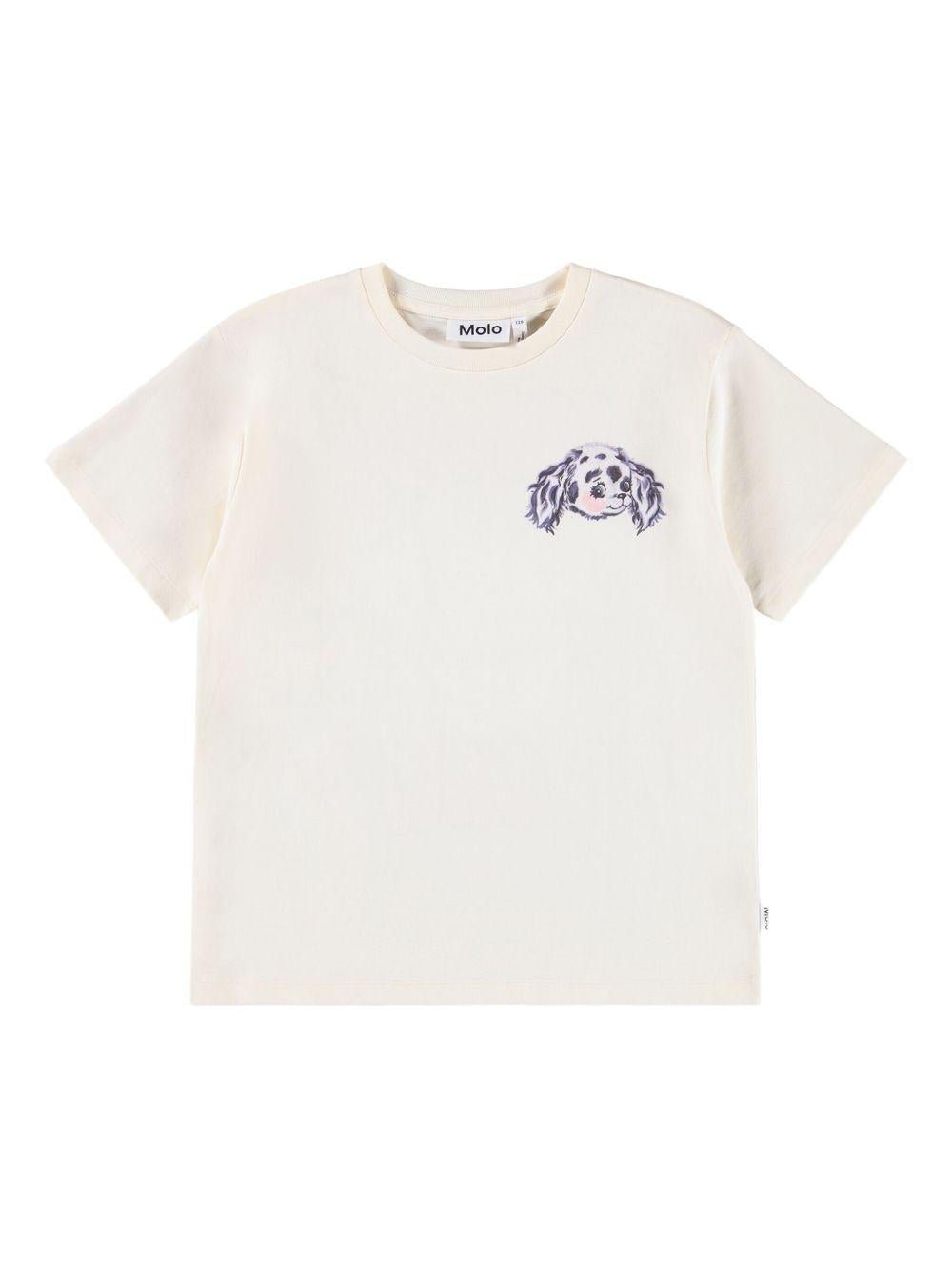 T-shirt per bambino Molo Riley bianco con stampa sul davanti - Rubino Kids