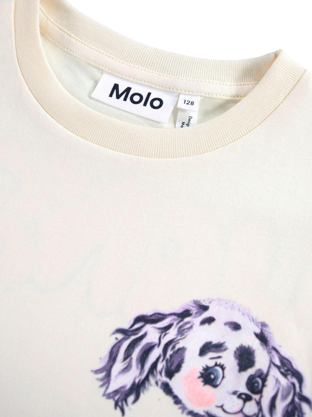 T-shirt per bambino Molo Riley bianco con stampa sul davanti - Rubino Kids