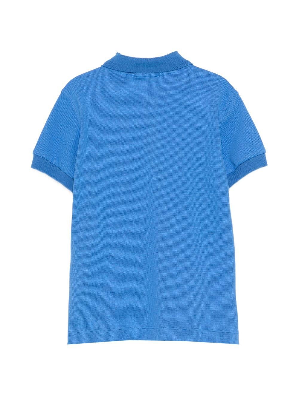 T-shirt per bambino Moschino Kids azzurro con colletto stile polo - Rubino Kids