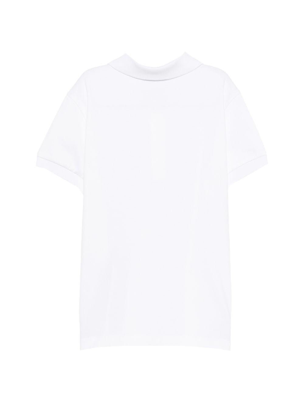 T-shirt per bambino Moschino Kids bianco con colletto stile polo - Rubino Kids