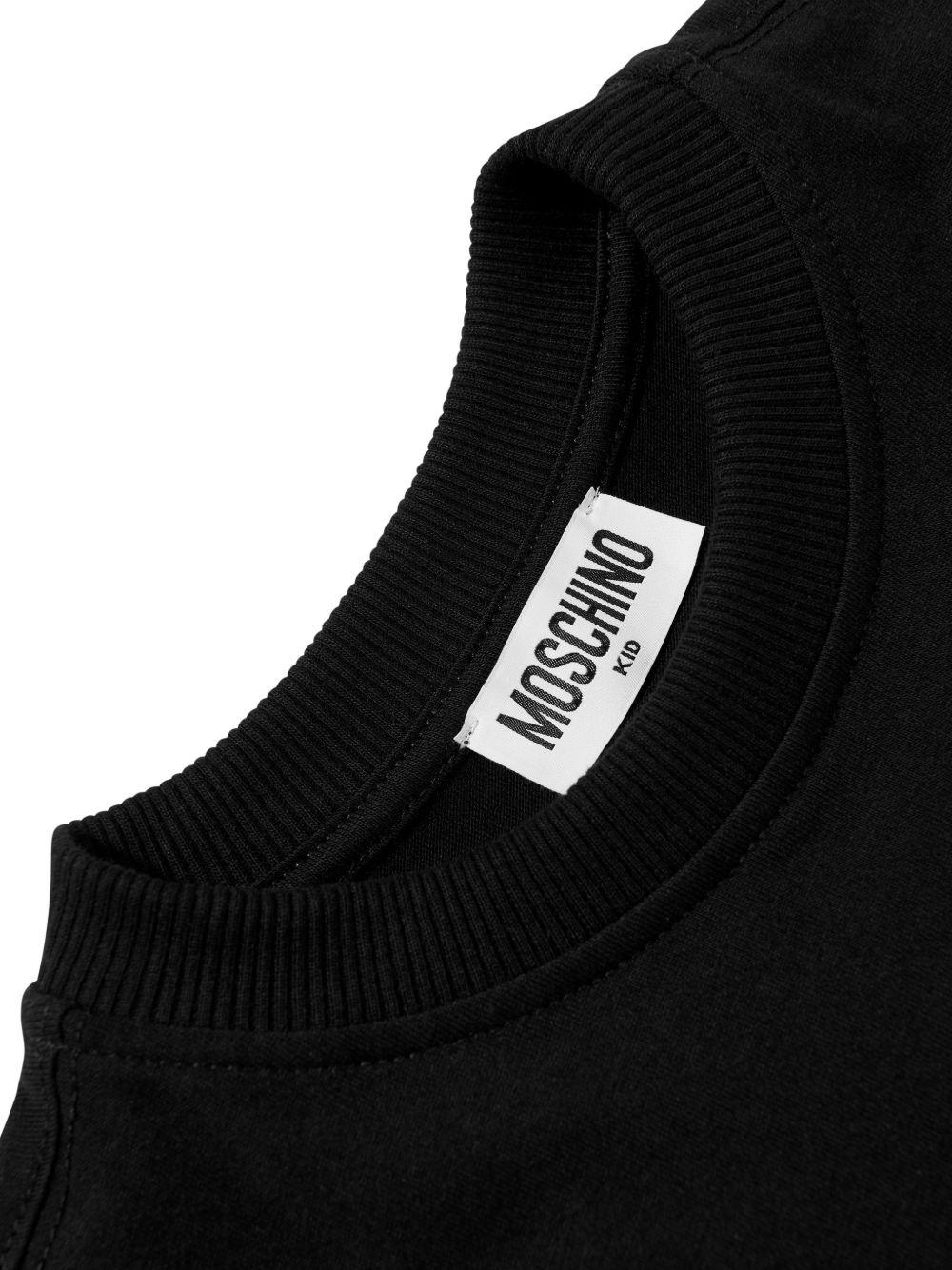 T-shirt per bambino Moschino Kids nera con taschino sul petto - Rubino Kids