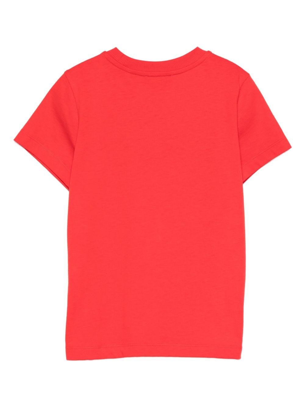 T-shirt per bambino Moschino Kids rosso con stampa grafica - Rubino Kids