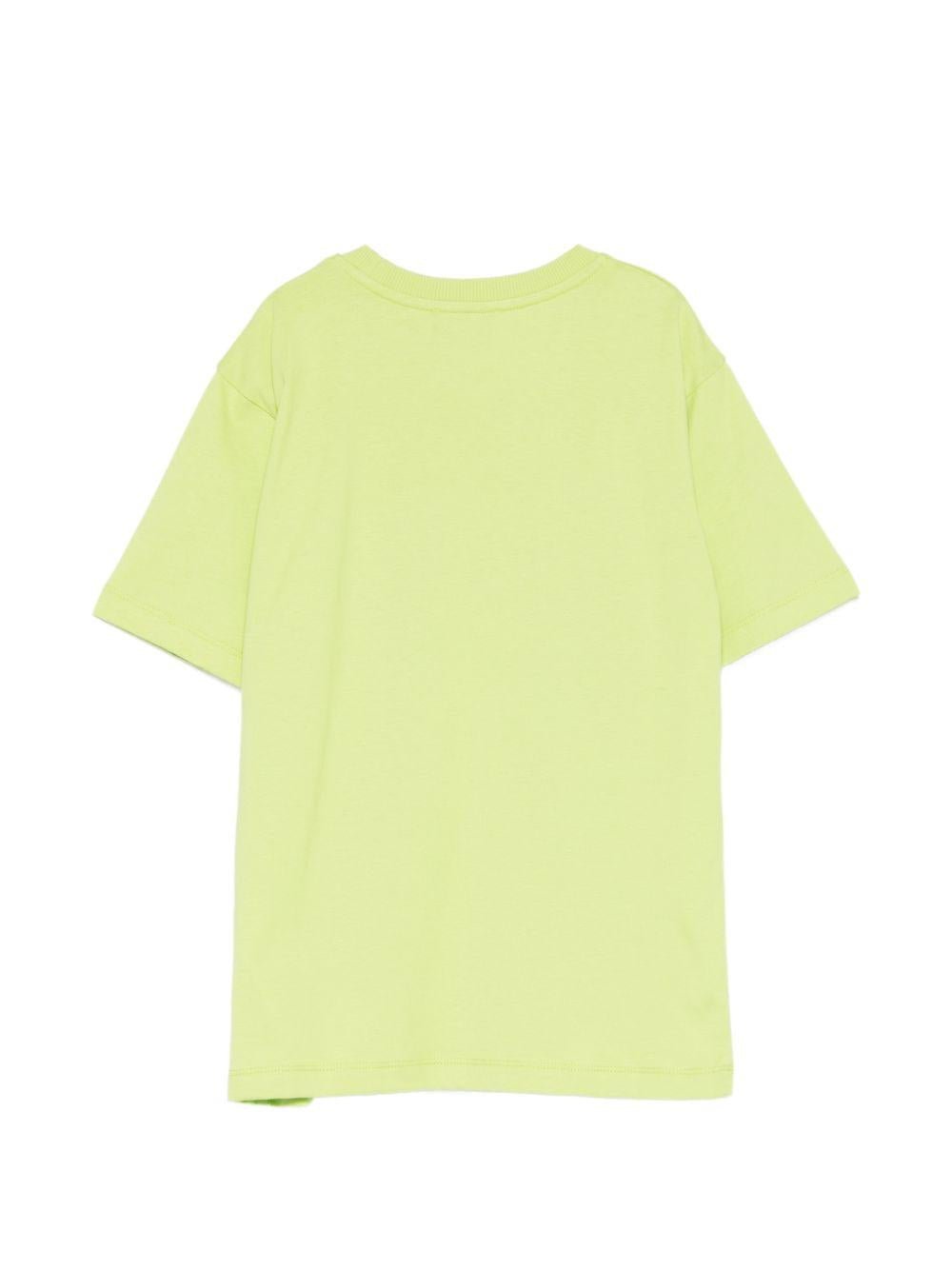 T-shirt per bambino Moschino Kids verde con stampa logo - Rubino Kids