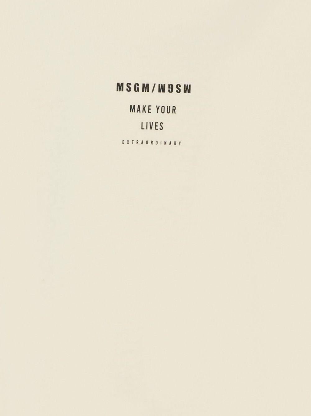 T-shirt per bambino MSGM Kids beige con stampa grafica - Rubino Kids