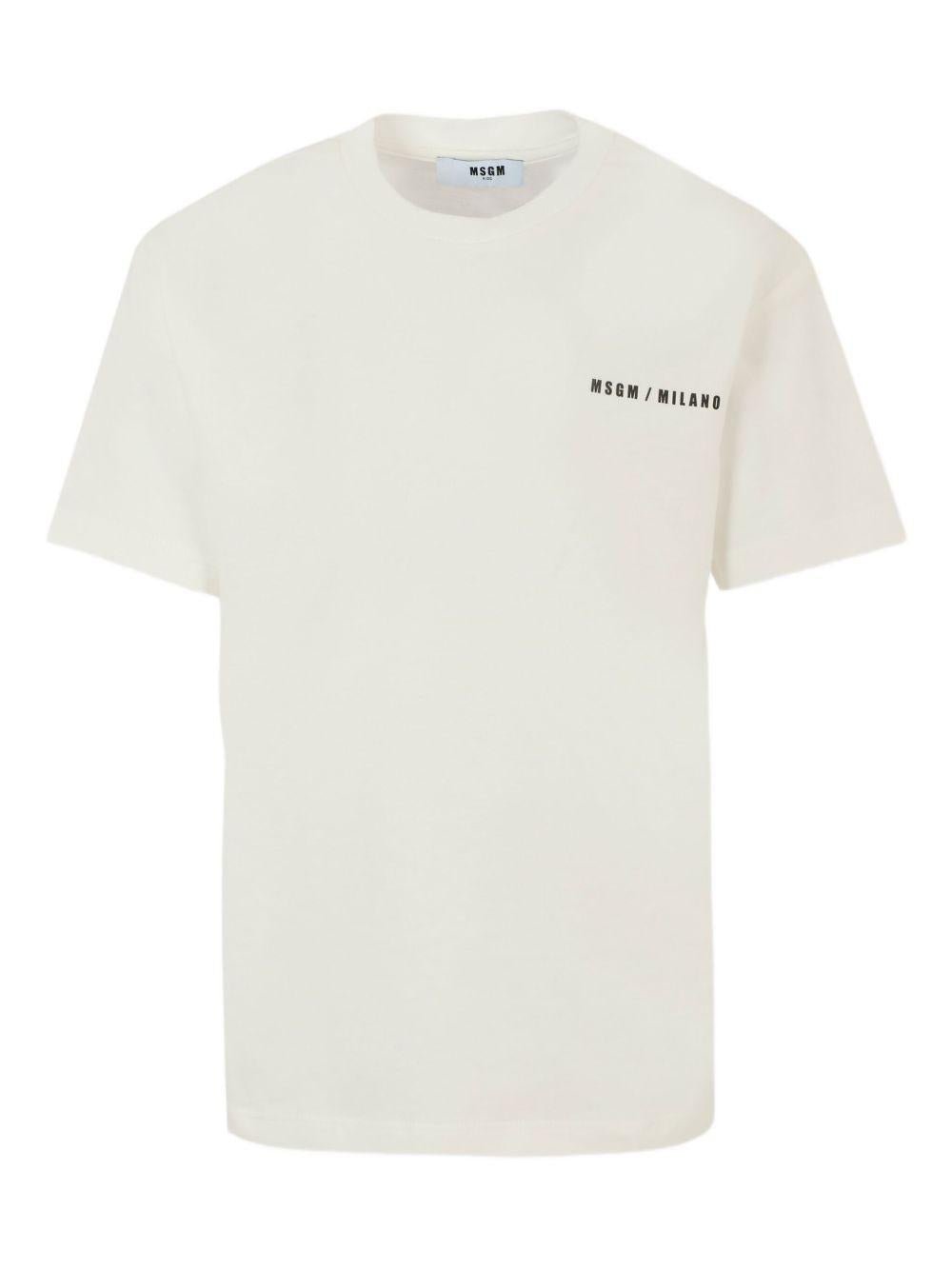 T-shirt per bambino MSGM Kids bianco con stampa grafica - Rubino Kids