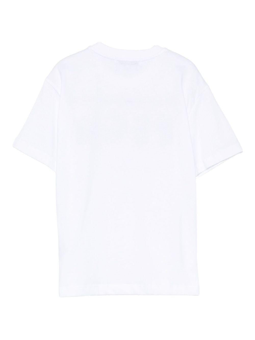 T-shirt per bambino MSGM Kids bianco con stampa logo - Rubino Kids