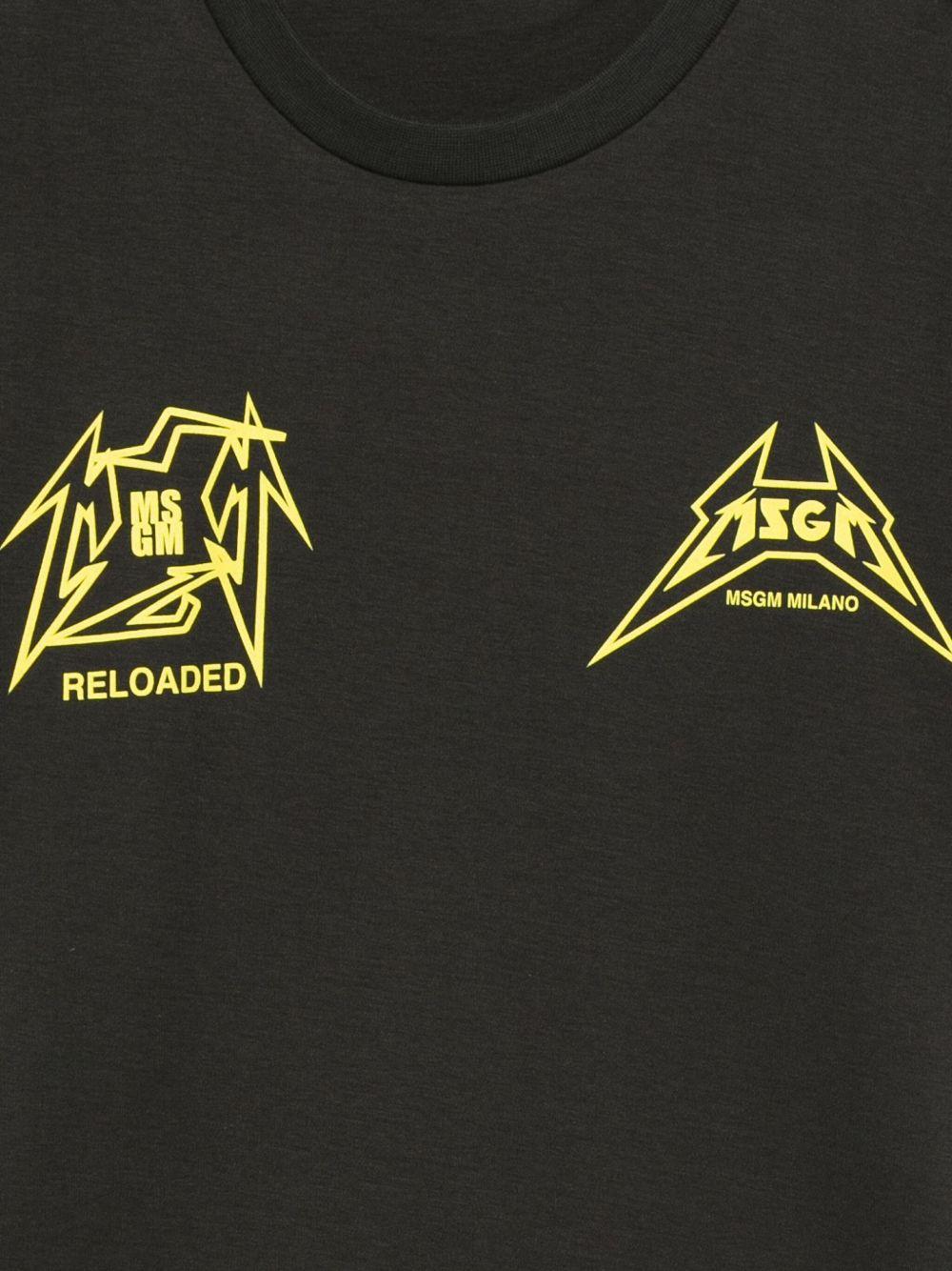 T-shirt per bambino MSGM Kids nero con stampa grafica - Rubino Kids