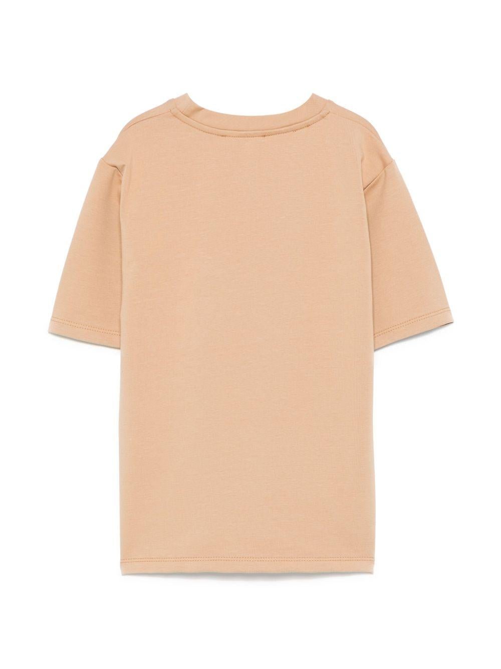 T-shirt per bambino Paolo Pecora Kids beige con logo sul petto - Rubino Kids