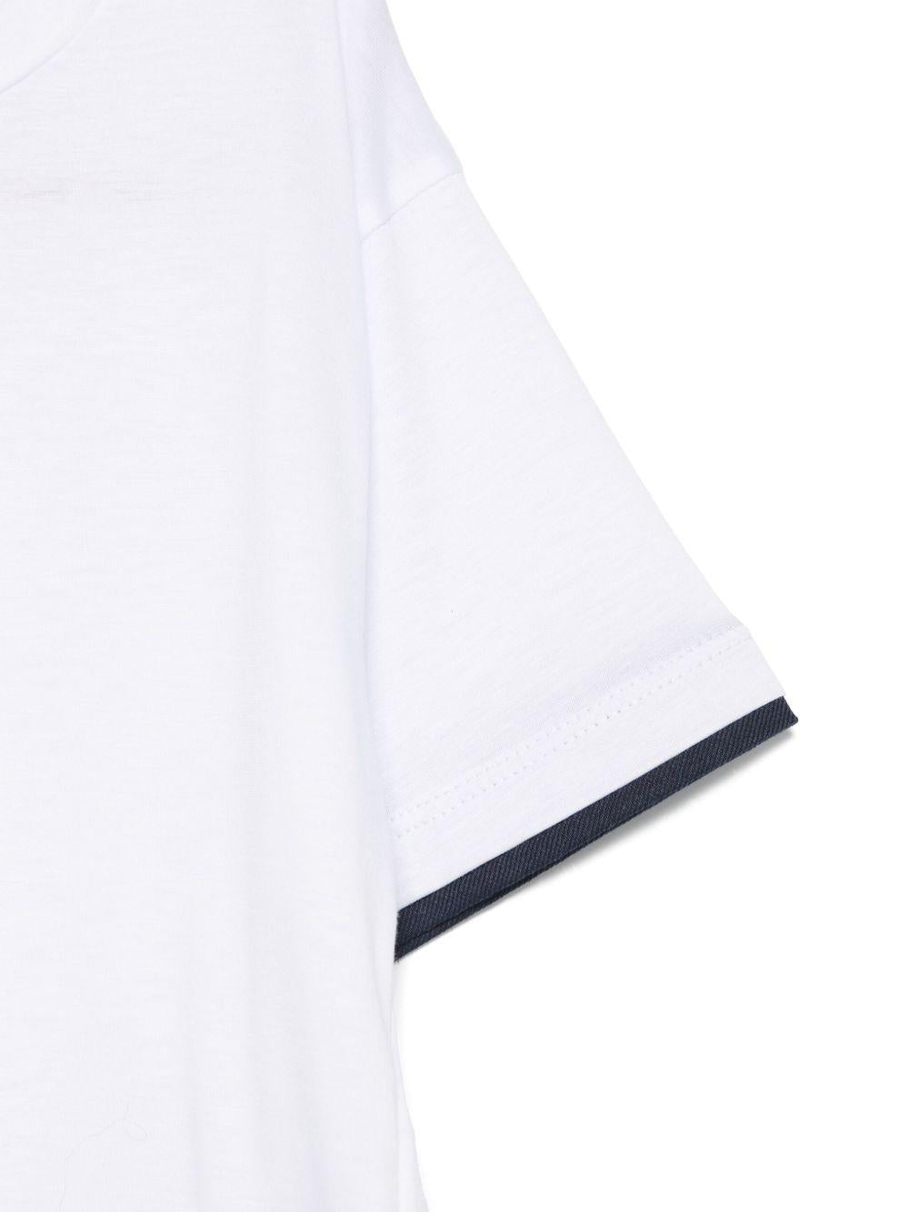 T-shirt per bambino Paolo Pecora Kids bianco con design a strati - Rubino Kids