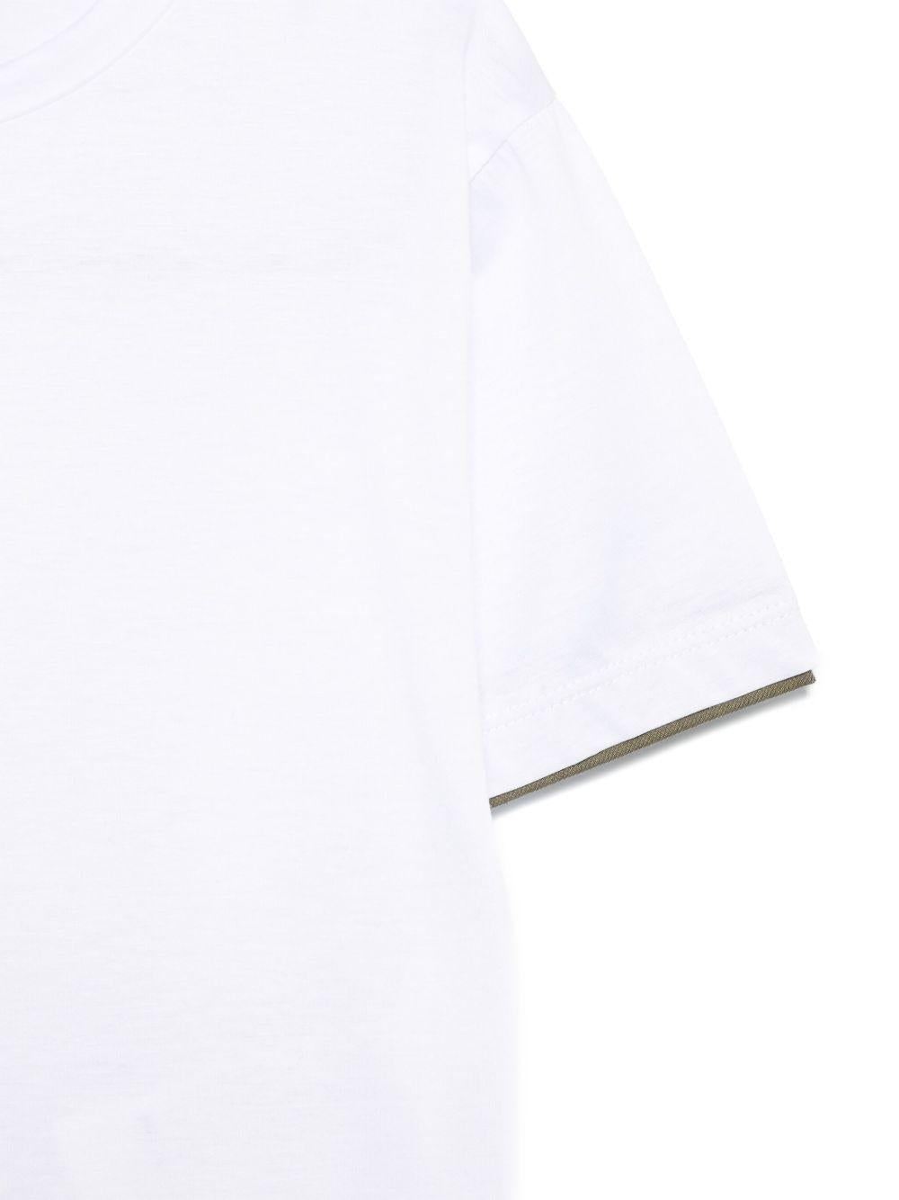 T-shirt per bambino Paolo Pecora Kids bianco con design a strati - Rubino Kids