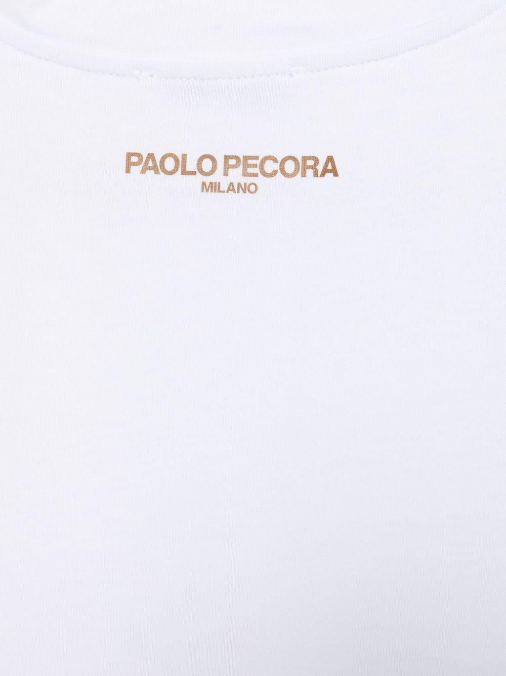 T-shirt per bambino Paolo Pecora Kids bianco con logo sul retro - Rubino Kids