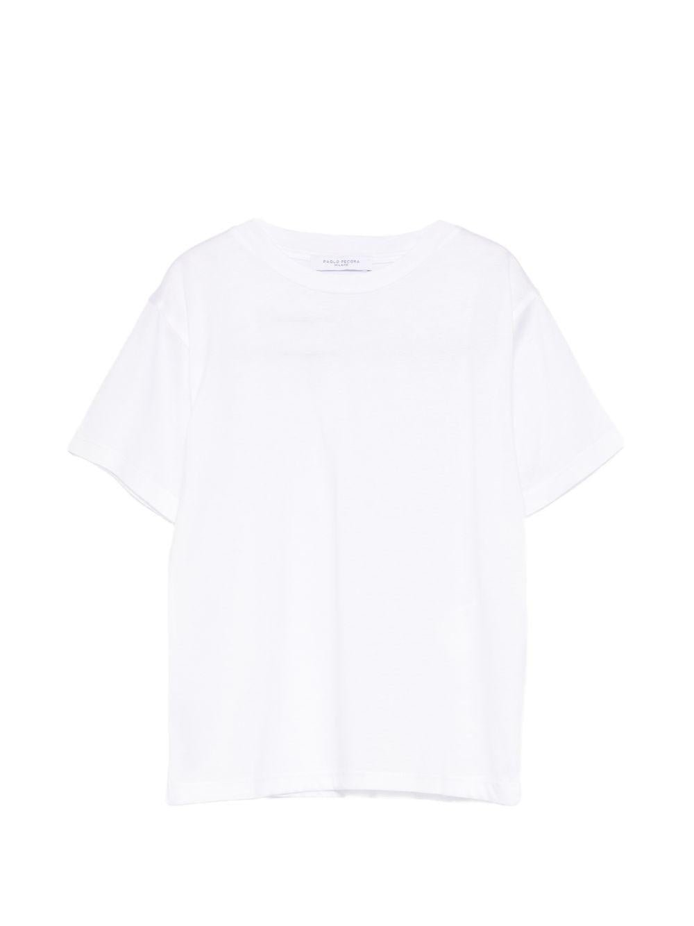 T-shirt per bambino Paolo Pecora Kids bianco con maniche corte - Rubino Kids