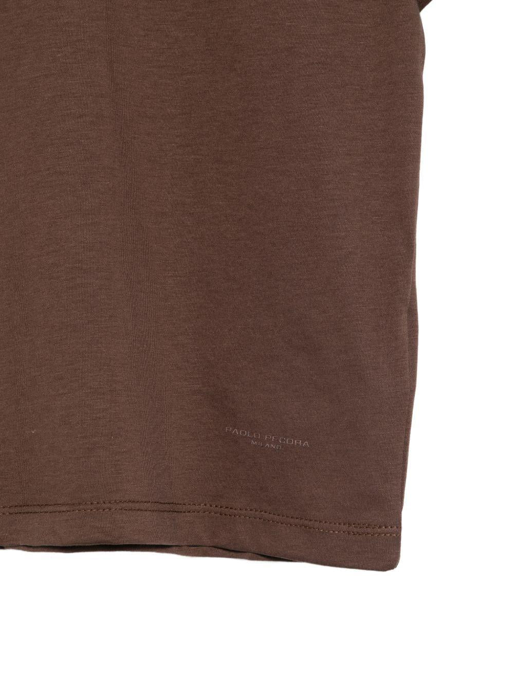 T-shirt per bambino Paolo Pecora Kids marrone con taschino - Rubino Kids