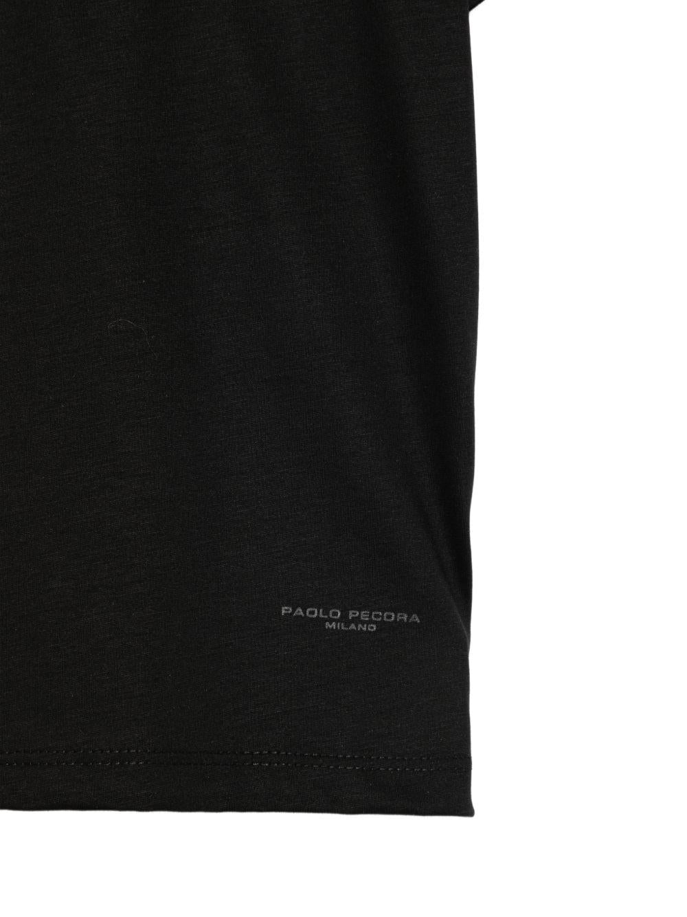 T-shirt per bambino Paolo Pecora Kids nero con maniche corte - Rubino Kids