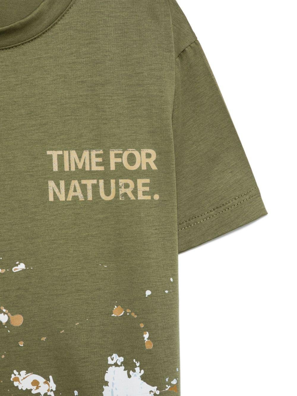 T-shirt per bambino Paolo Pecora Kids verde con stampa grafica - Rubino Kids