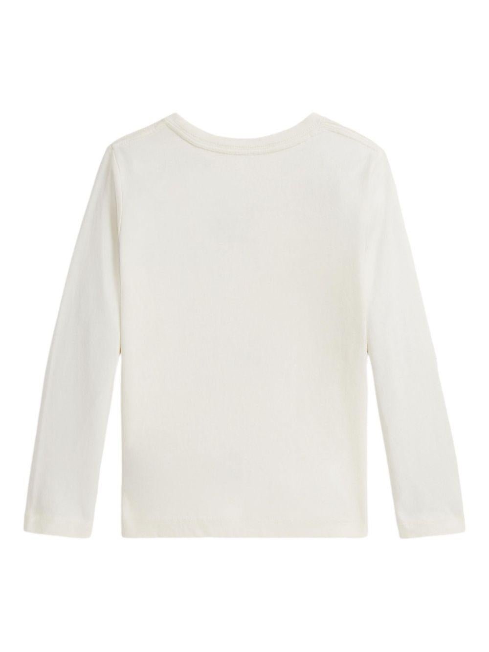 T-shirt per bambino Polo Ralph Lauren Kids bianca con grafica con logo - Rubino Kids