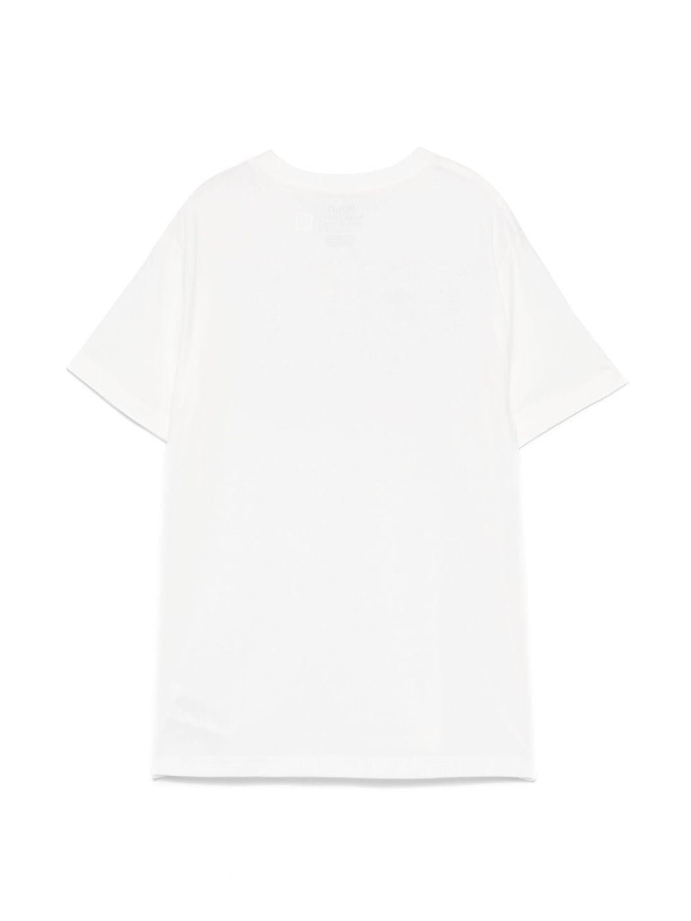 T-shirt per bambino Polo Ralph Lauren Kids bianco con stampa logo - Rubino Kids
