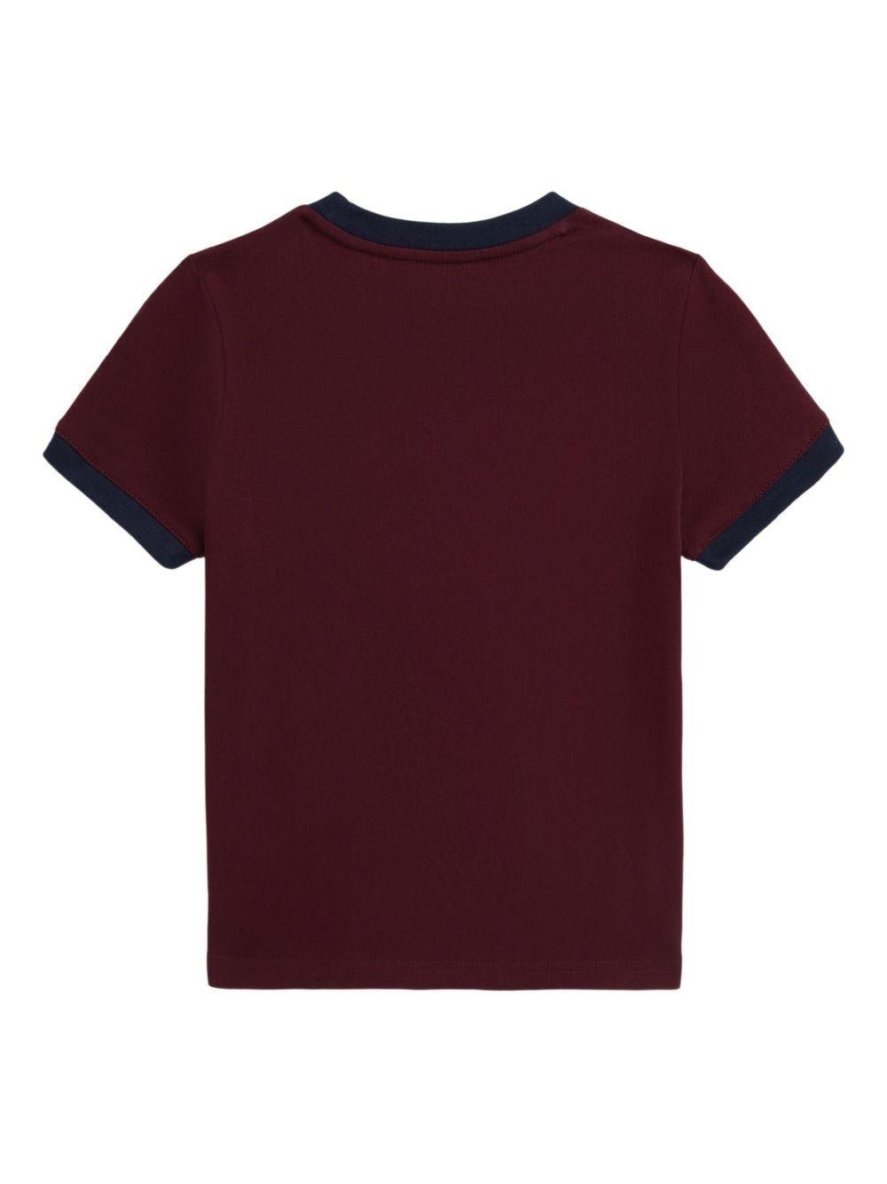 T-shirt per bambino Polo Ralph Lauren Kids rossa con stampa orso - Rubino Kids