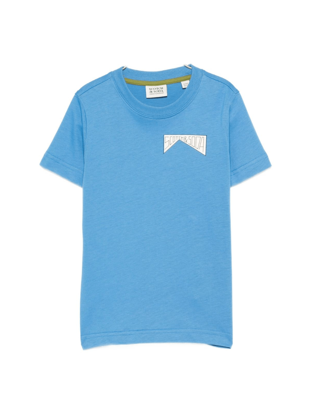 T-shirt per bambino Scotch & Soda Kids azzurra con stampa del logo - Rubino Kids