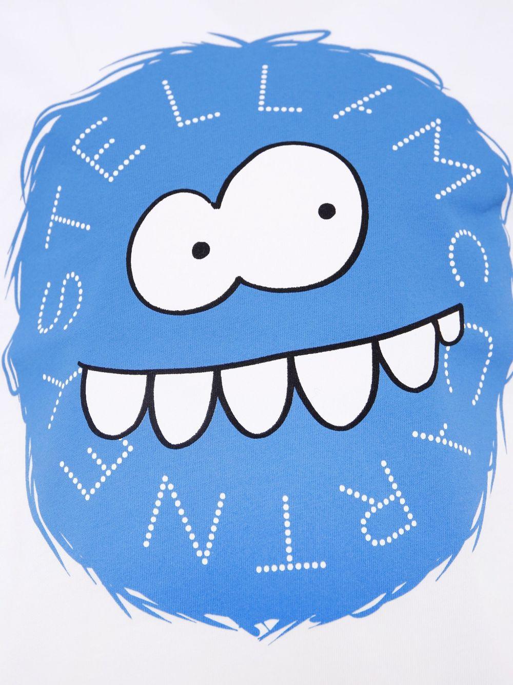 T-shirt per bambino Stella McCartney Kids bianca con faccia da mostro - Rubino Kids