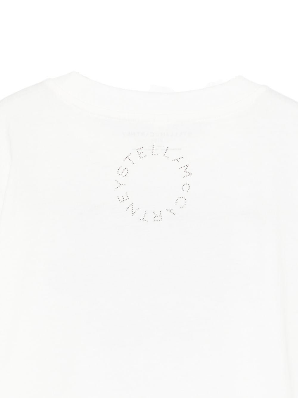 T-shirt per bambino Stella McCartney Kids bianca con scritta sul davanti - Rubino Kids