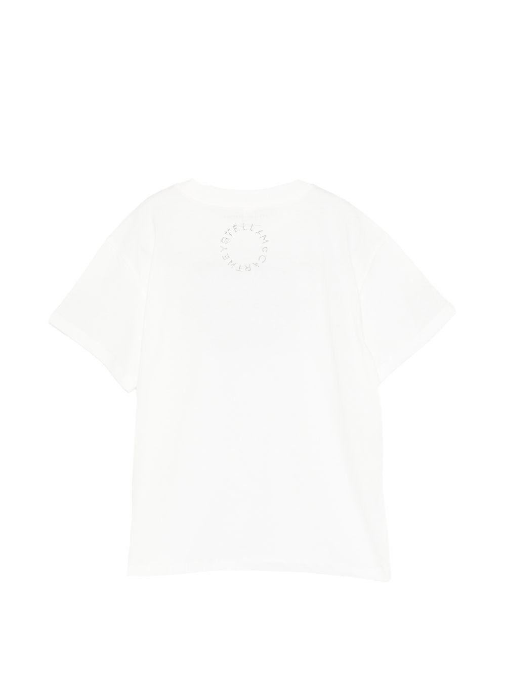 T-shirt per bambino Stella McCartney Kids bianca con scritta sul davanti - Rubino Kids