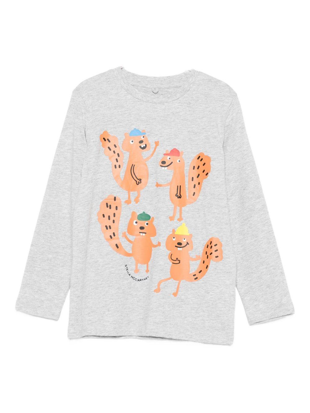 T-shirt per bambino Stella McCartney Kids grigio con stampa grafica - Rubino Kids