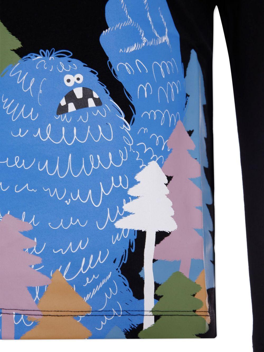 T-shirt per bambino Stella McCartney Kids nera con grafica Bigfoot - Rubino Kids