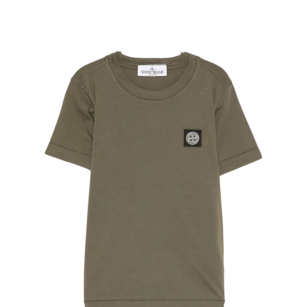 T-shirt per bambino Stone Island Junior verde con toppa a forma di bussola - Rubino Kids