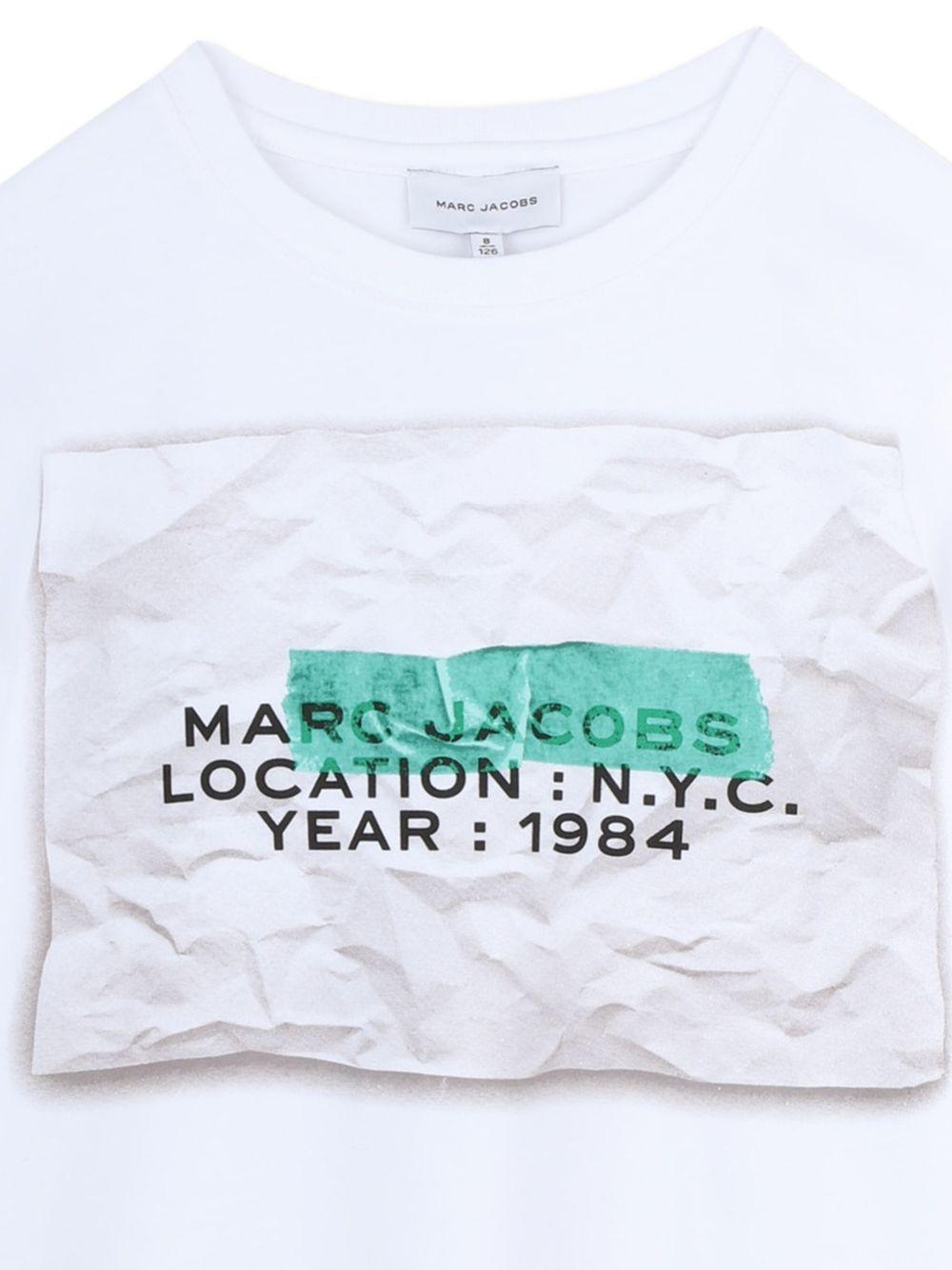 T-shirt per bambino The Marc Jacobs Kids bianca con stampa grafica - Rubino Kids
