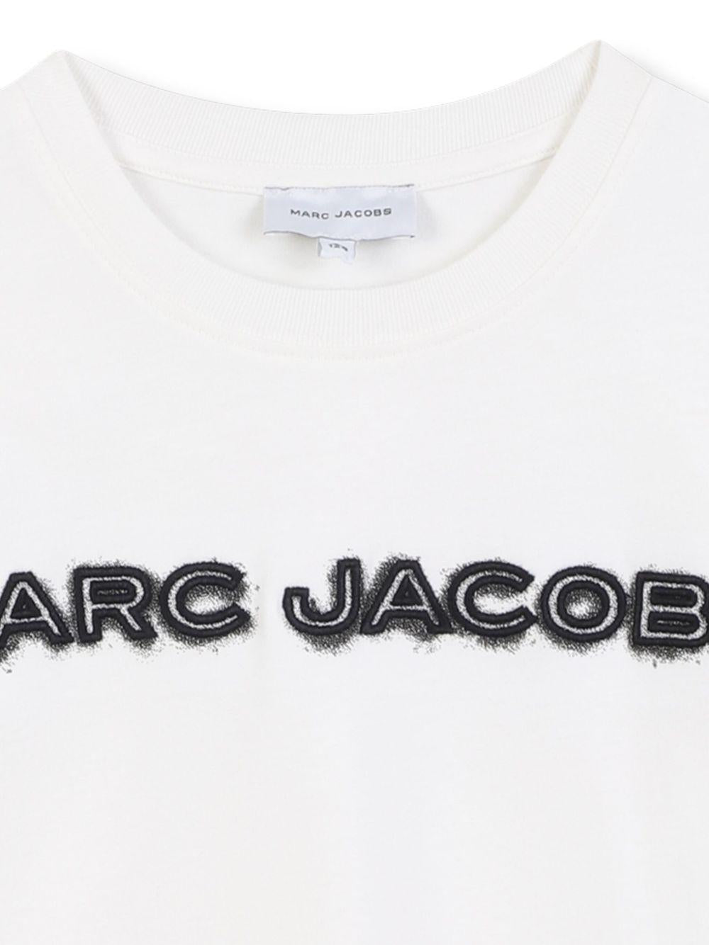 T-shirt per bambino The Marc Jacobs Kids bianco con logo sul davanti - Rubino Kids