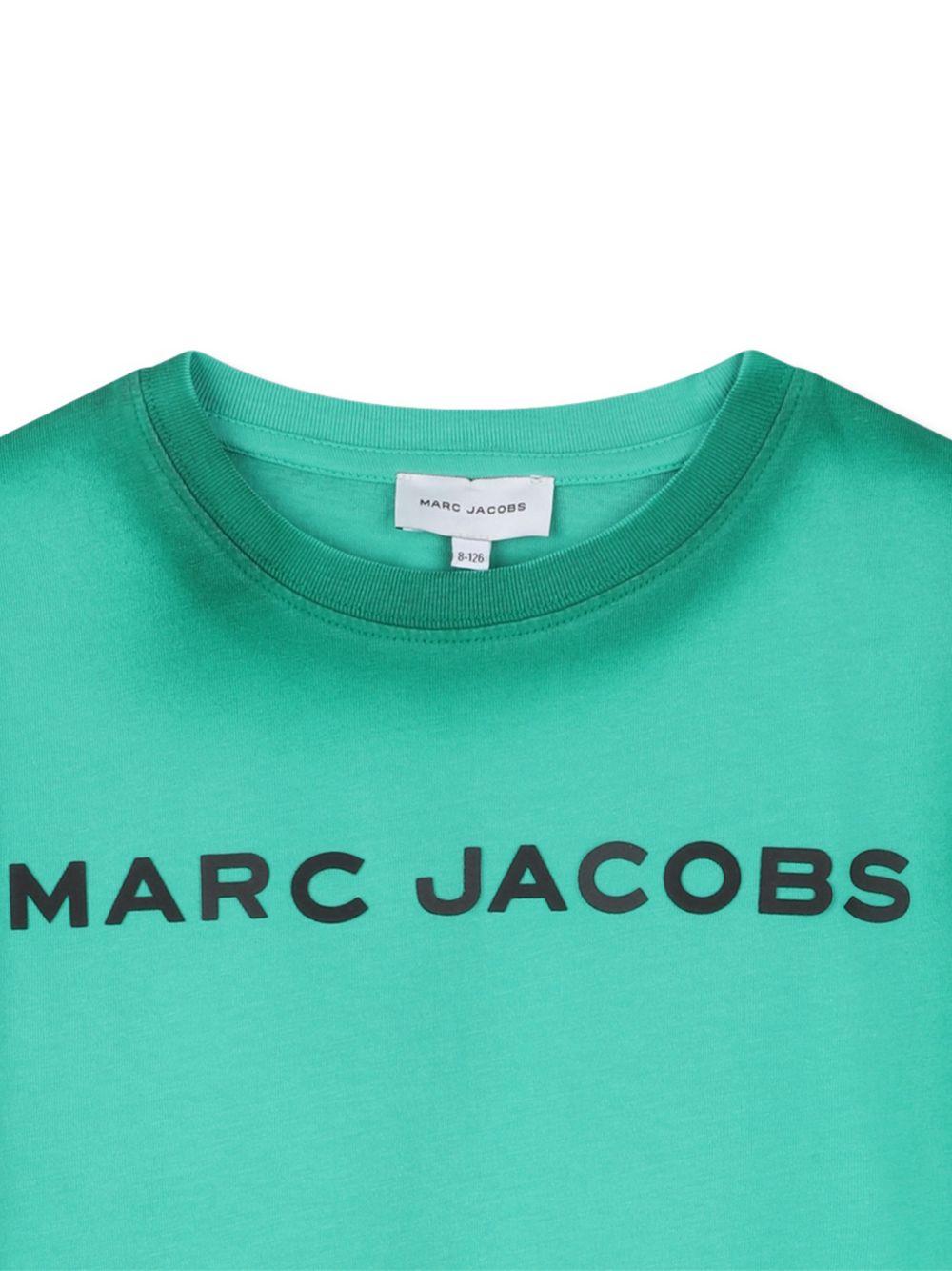 T-shirt per bambino The Marc Jacobs Kids verde con dettaglio logo - Rubino Kids