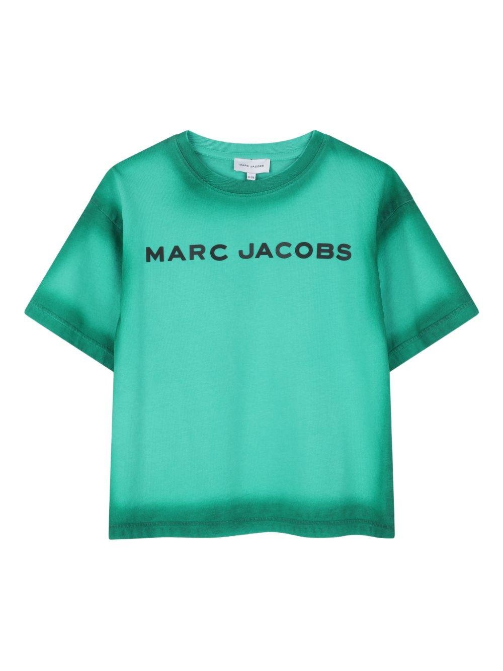 T-shirt per bambino The Marc Jacobs Kids verde con dettaglio logo - Rubino Kids