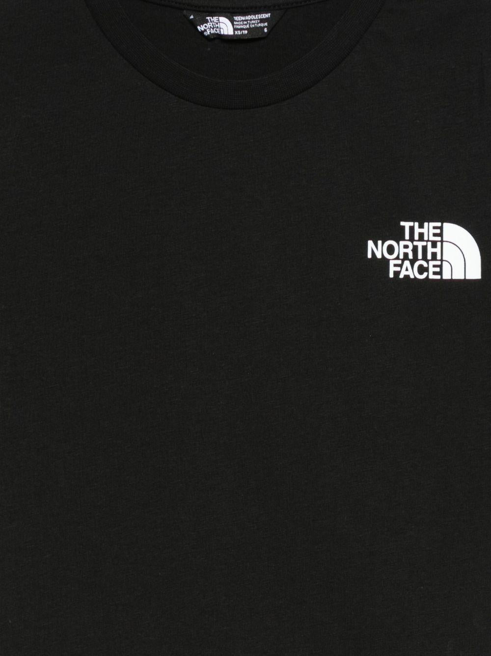 T-shirt per bambino The North Face Kids nero con logo sul petto - Rubino Kids