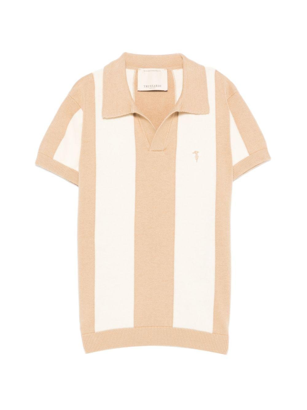 T-shirt per bambino Trussardi Junior beige con design a righe - Rubino Kids