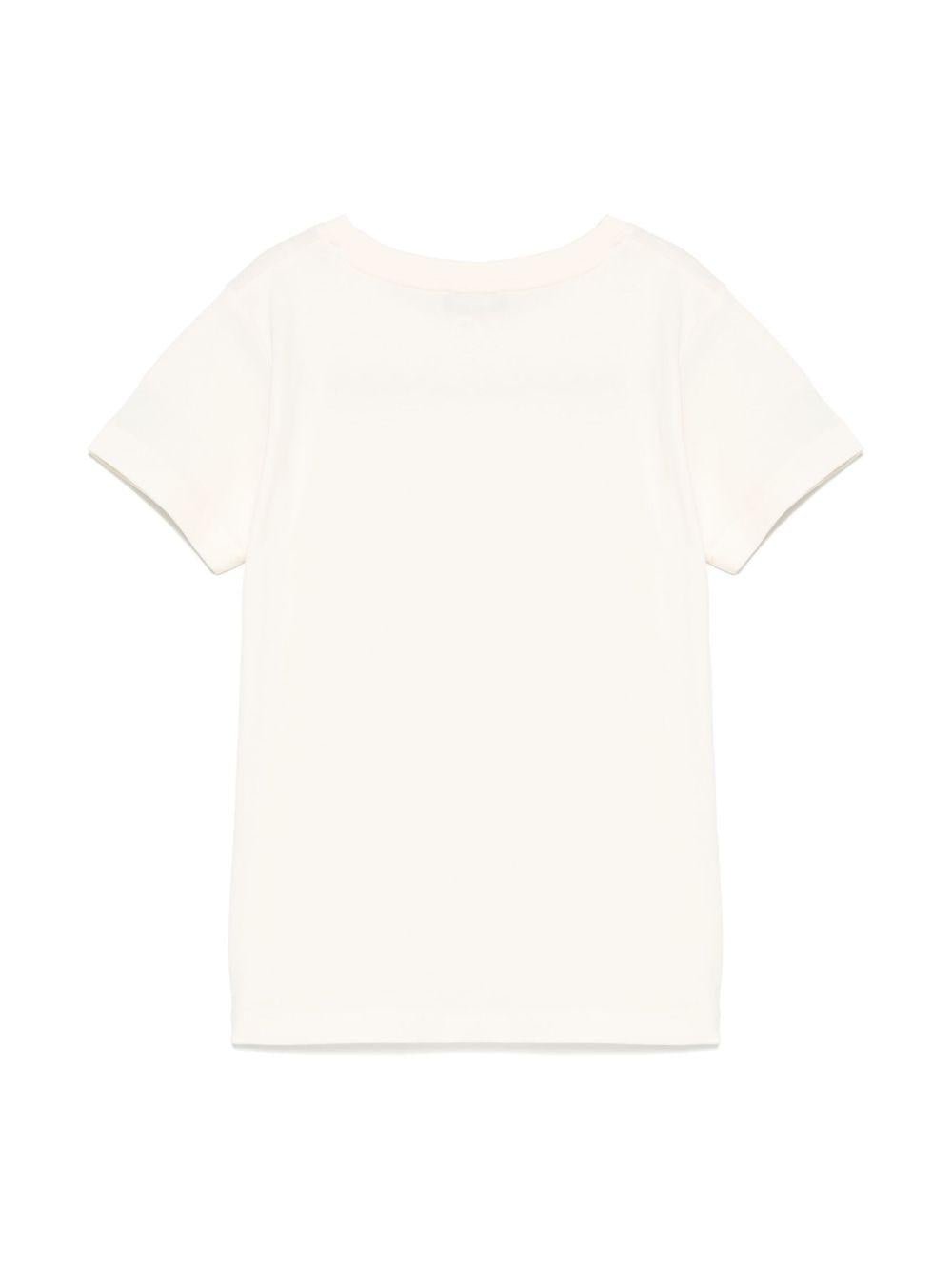 T-shirt per bambino TRUSSARDI JUNIOR beige con logo floccato - Rubino Kids