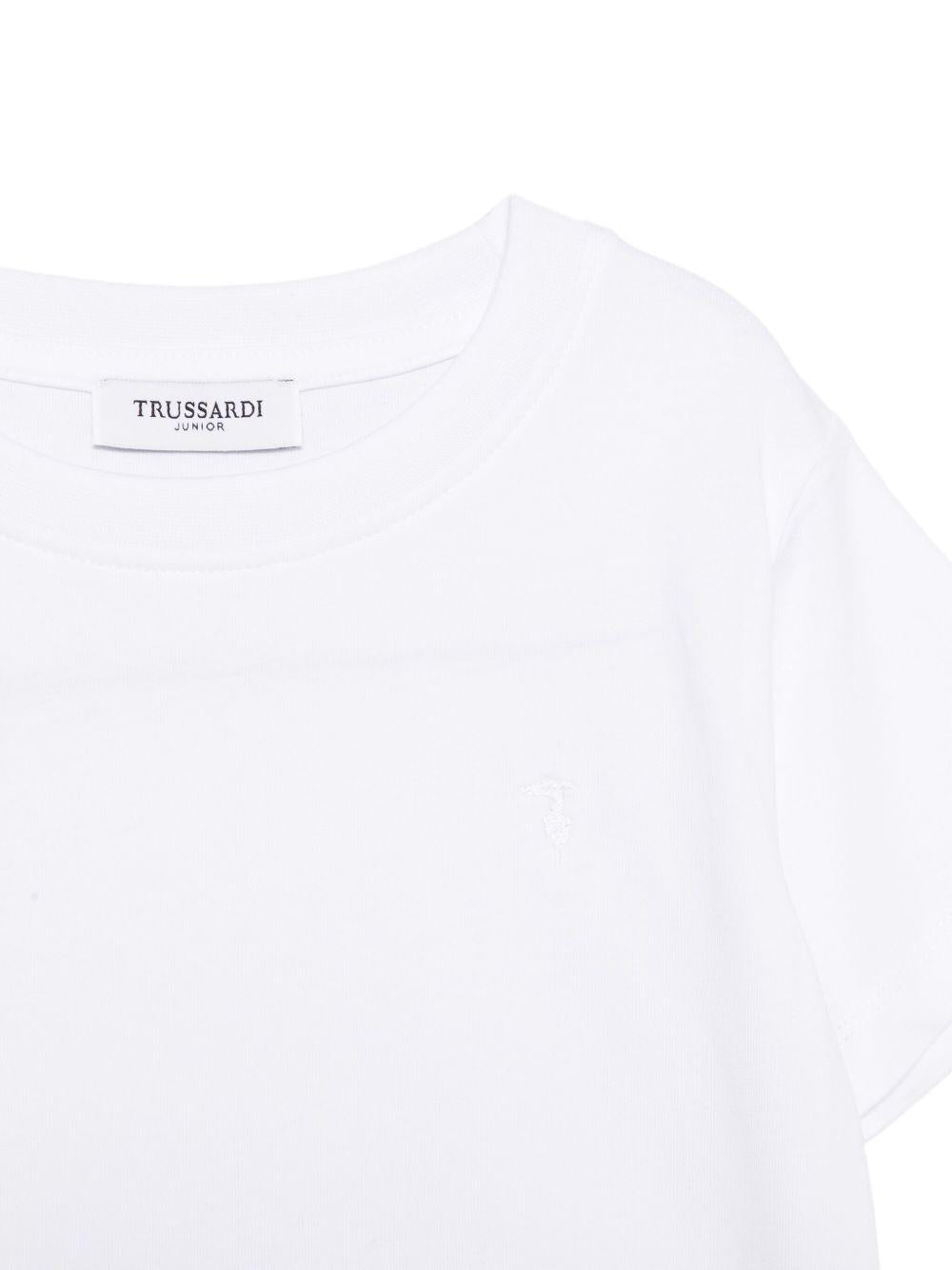 T-shirt per bambino Trussardi Junior bianco con maniche corte - Rubino Kids