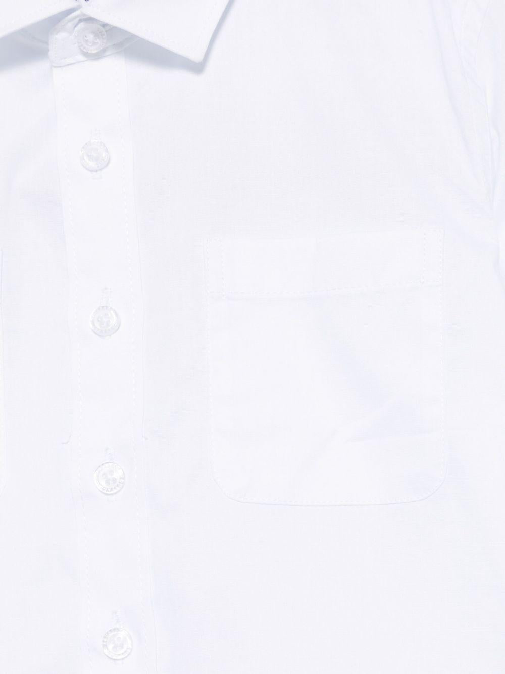 T-shirt per bambino Trussardi Junior bianco con stampa logo sul retro e targhetta - Rubino Kids