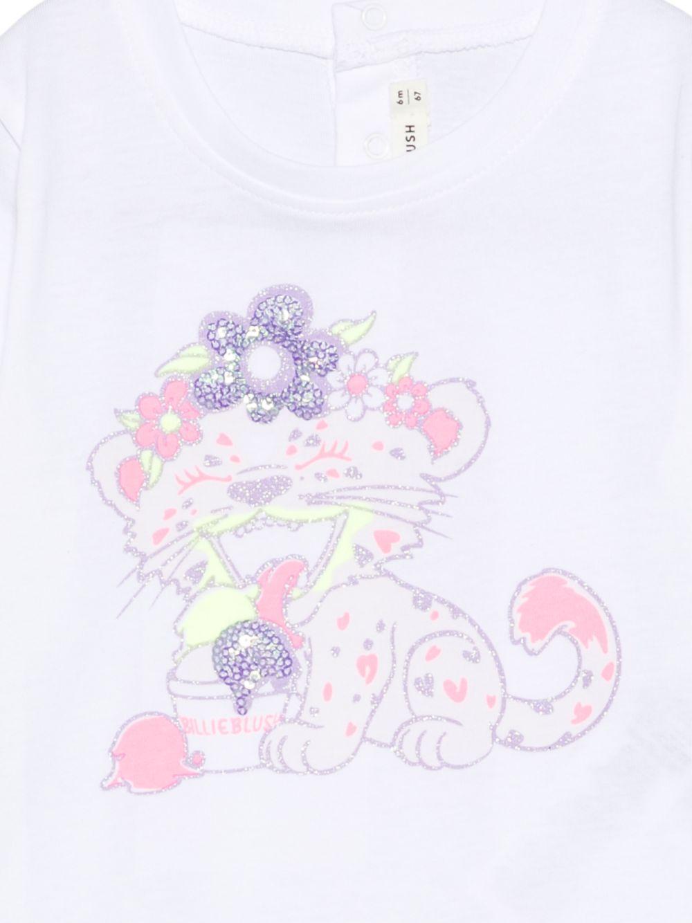 T-shirt per neonata Billieblush bianca con stampa grafica - Rubino Kids