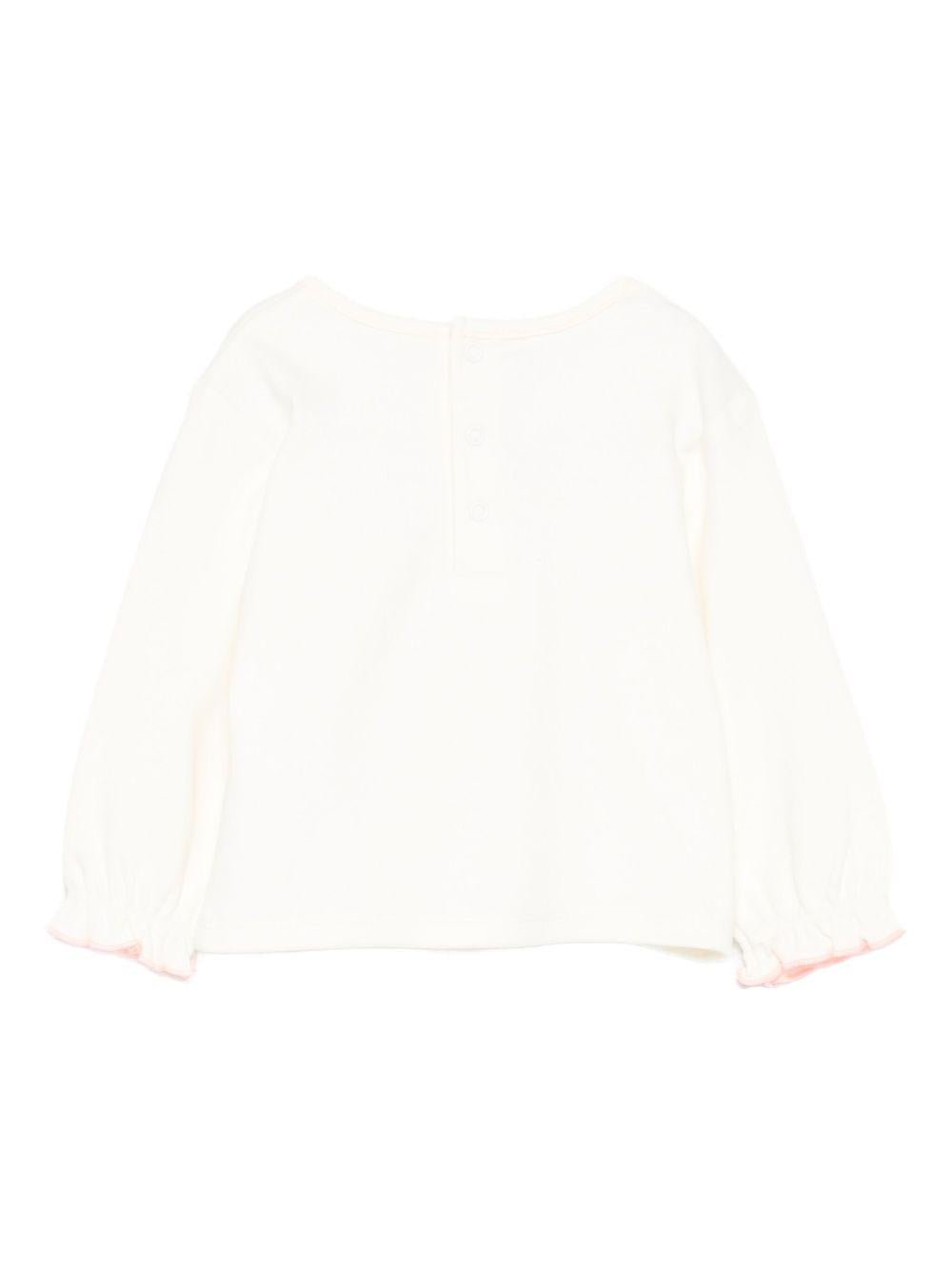 T-shirt per neonata Billieblush bianco con bordi rosa - Rubino Kids