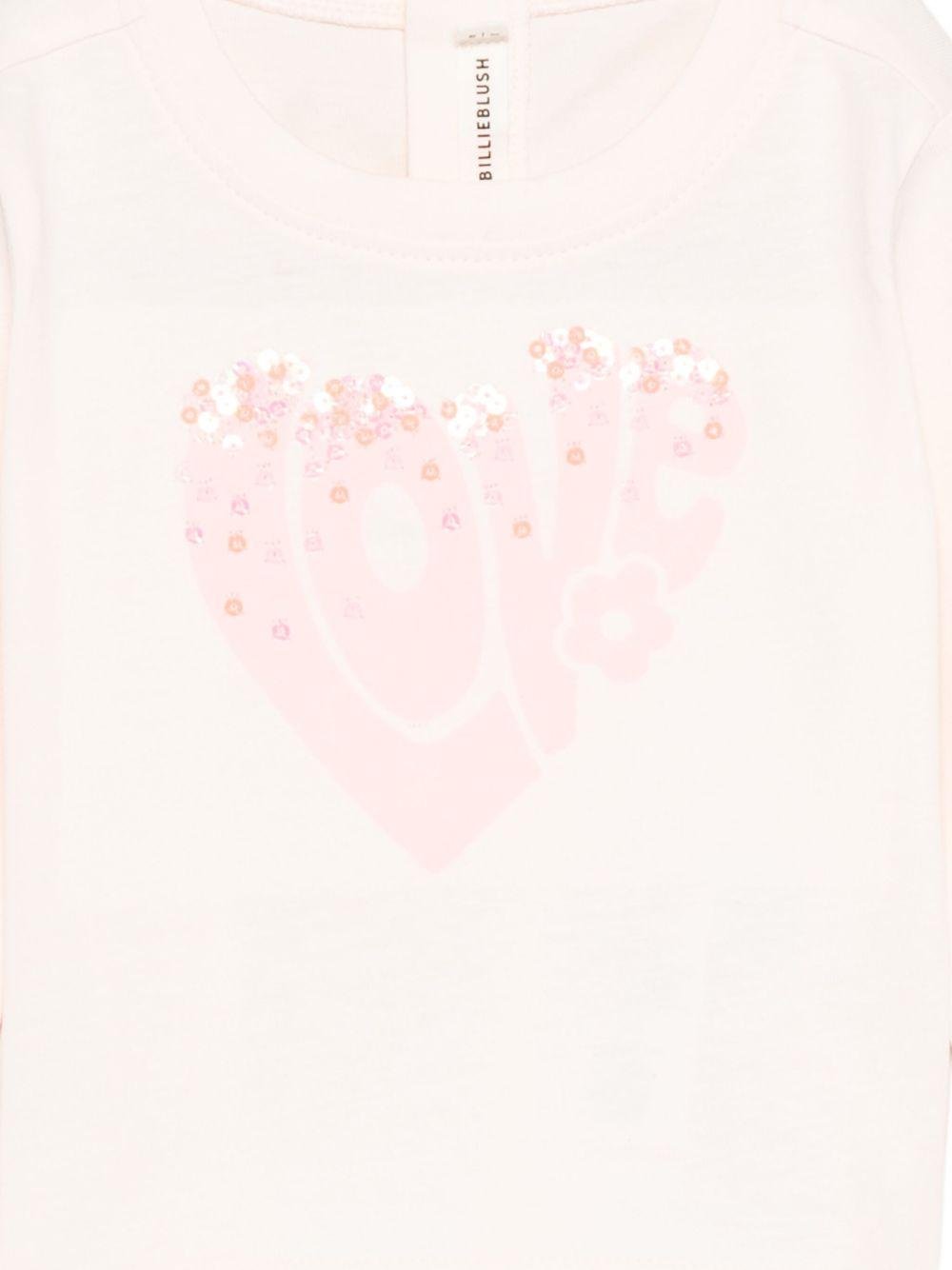 T-shirt per neonata Billieblush rosa con decorazione con paillettes - Rubino Kids