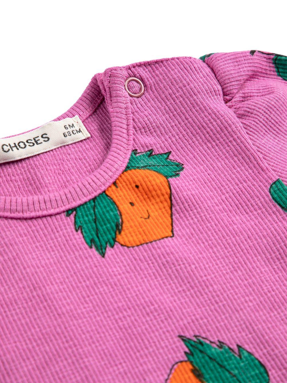 T-shirt per neonata Bobo Choses fucsia con stampa grafica rapa - Rubino Kids