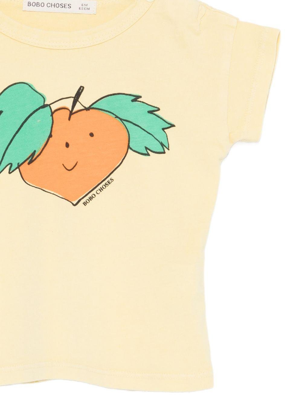 T-shirt per neonata Bobo Choses gialla con stampa grafica rapa - Rubino Kids