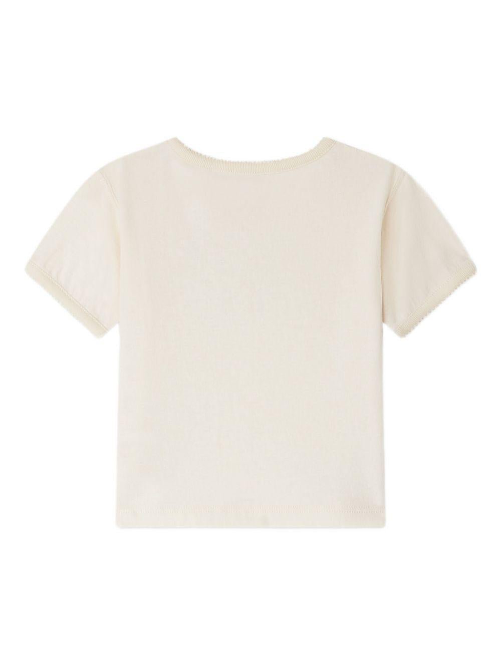 T-shirt per neonata Bonpoint beige con stampa sul davanti - Rubino Kids
