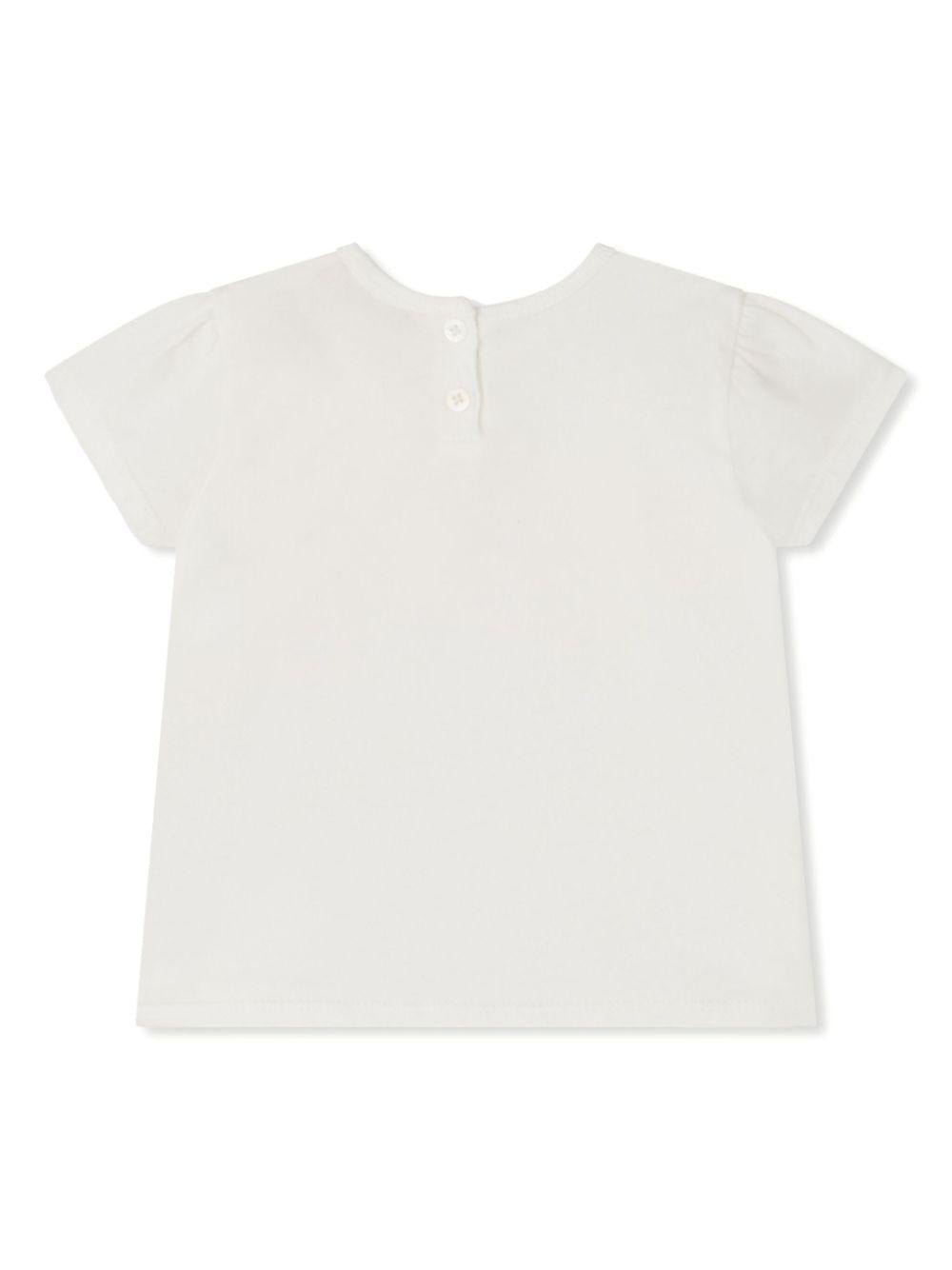 T-shirt per neonata Bonpoint Cira bianco con stampa con testo - Rubino Kids